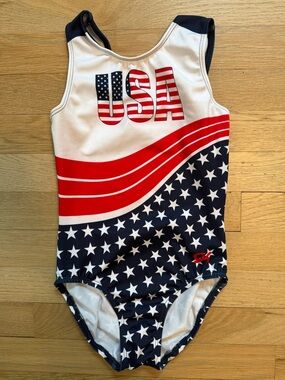 Stars & Stripes USA One-Piece gymnastics leotard - Red, White & Blue